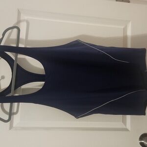 MEDIUM Blue women's workout top pit  21